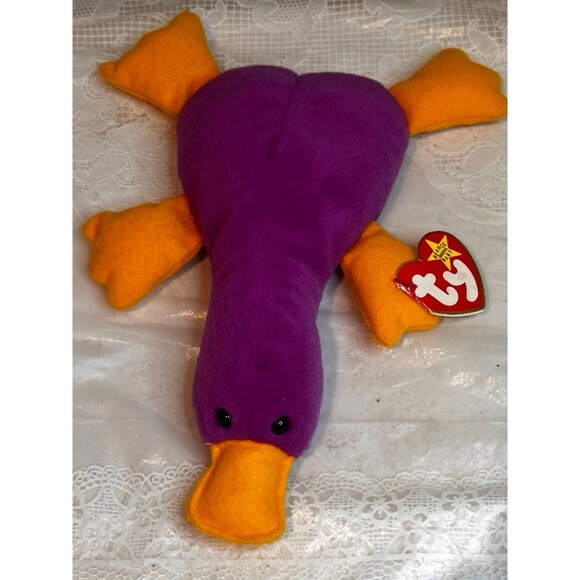 Ty Beanie Baby Patti The Platypus Fuchsia Plush Collectible Hang Tag 4025 - Picture 2 of 5